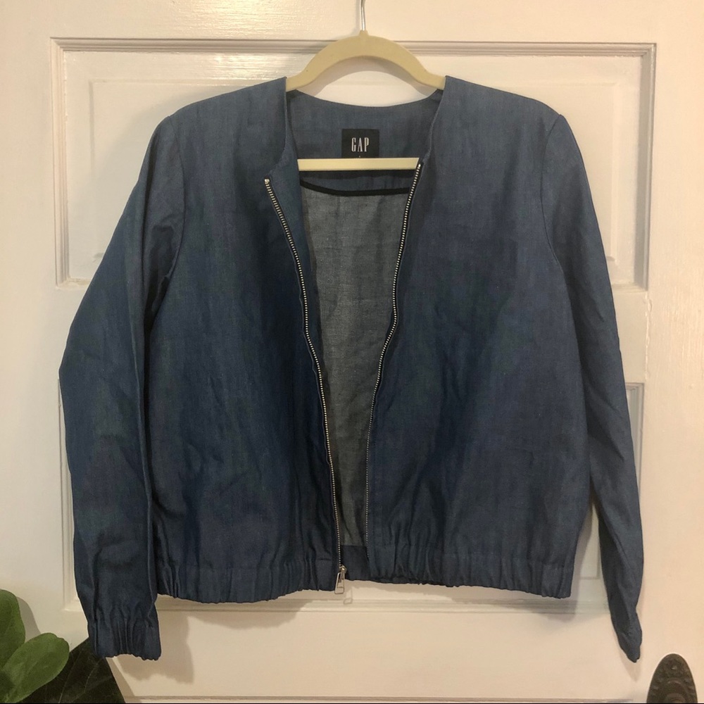 NWOT - Denim Bomber Jacket